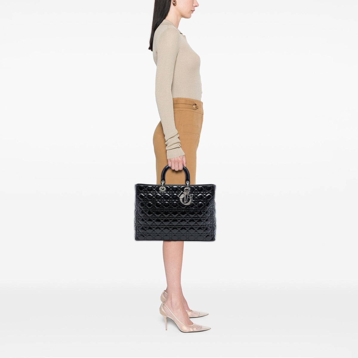Dior Extra Large Patent Cannage Lady Dior