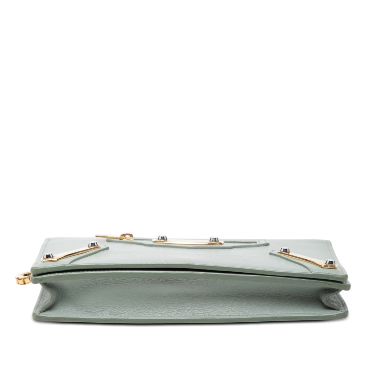 Balenciaga Goatskin Motocross Metallic Edge Wallet on Chain