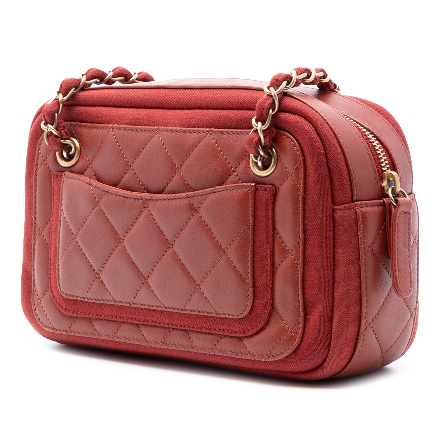 Chanel Paris Hamburg Quilted Lambskin and Jersey Camera Case