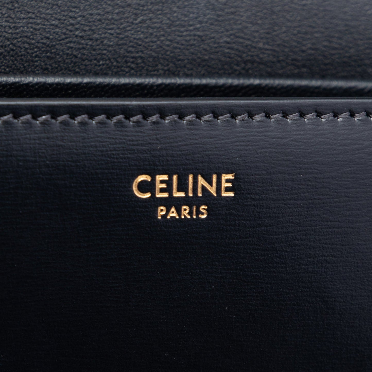 Celine Shiny Calfskin Triomphe Claude Shoulder Bag