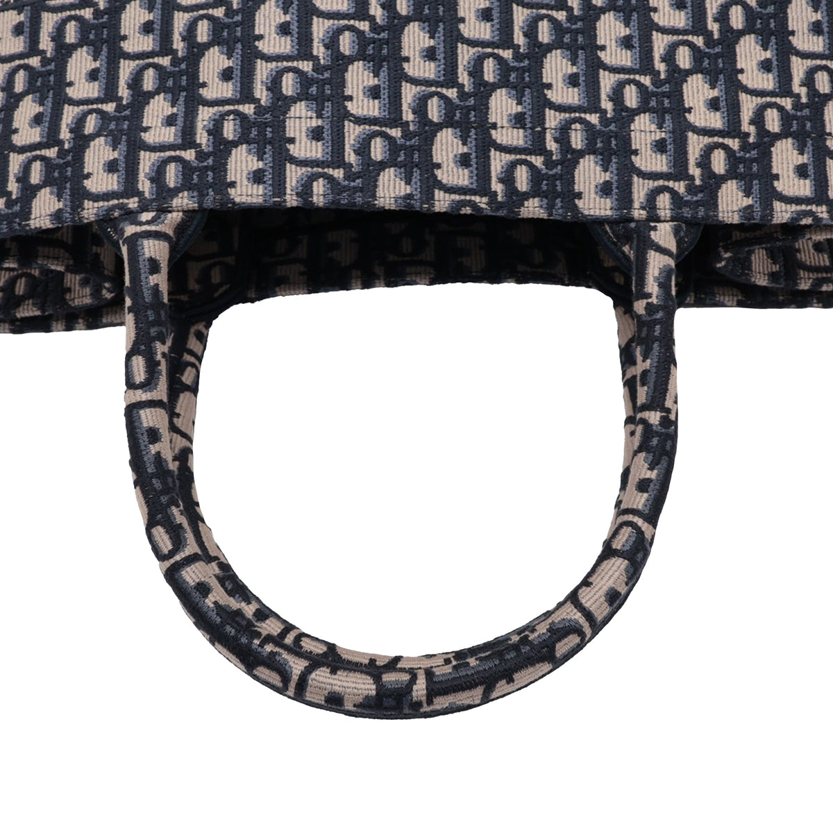 Dior Medium Oblique Embroidered Canvas Book Tote — Blue