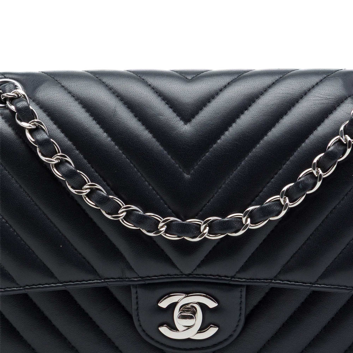 Chanel Medium Classic Chevron Lambskin Double Flap