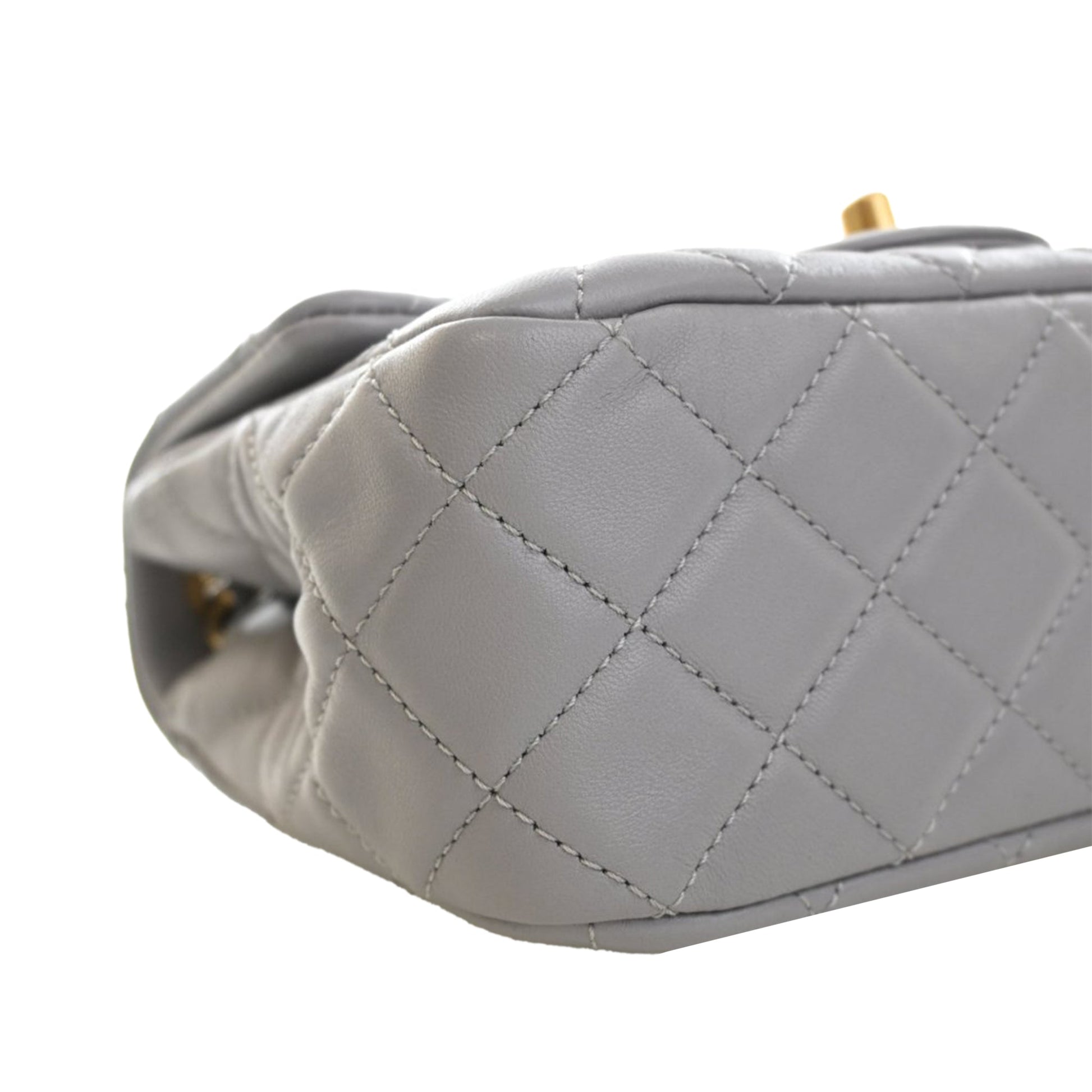 Chanel Mini Square Classic Lambskin Pearl Crush Single Flap