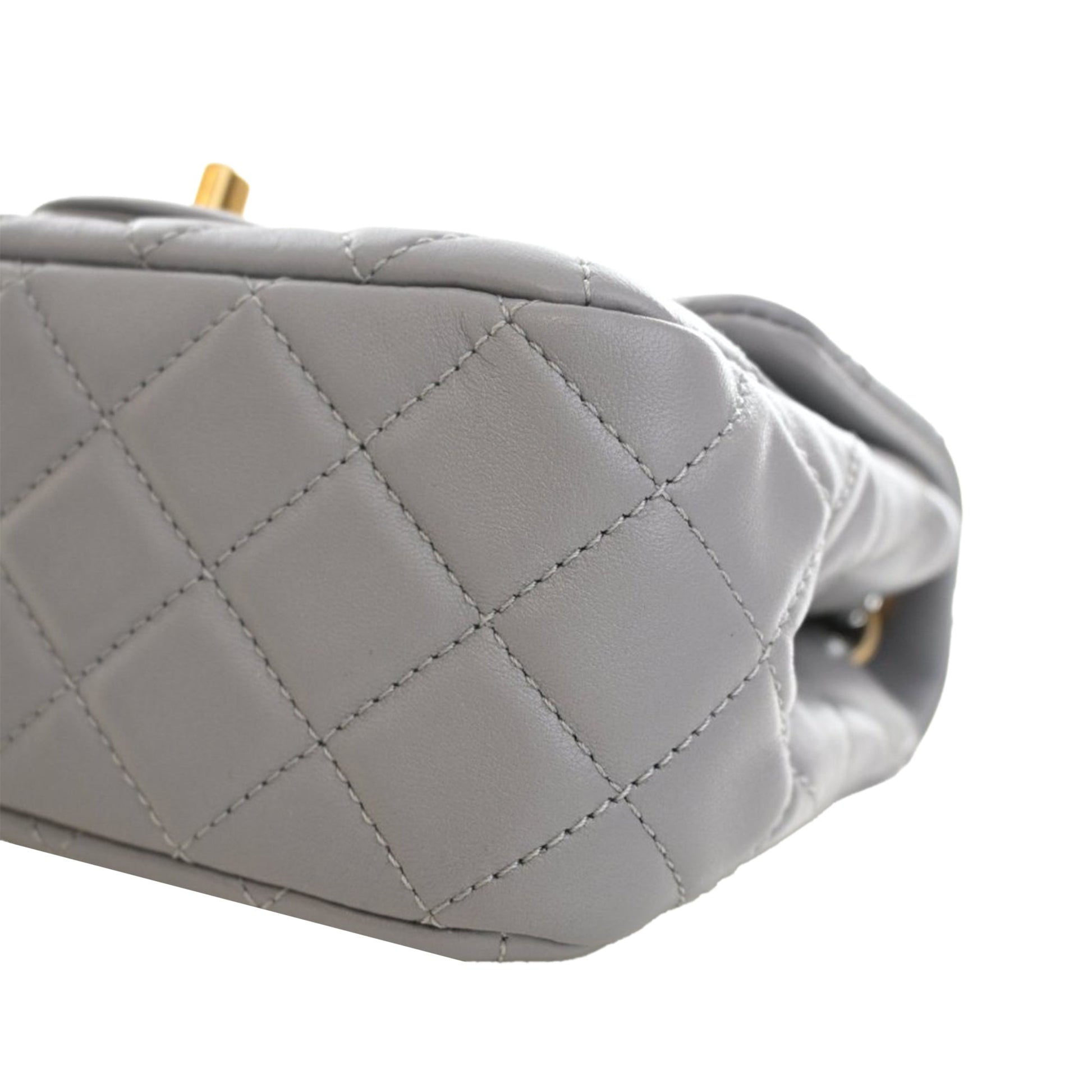 Chanel Mini Square Classic Lambskin Pearl Crush Single Flap