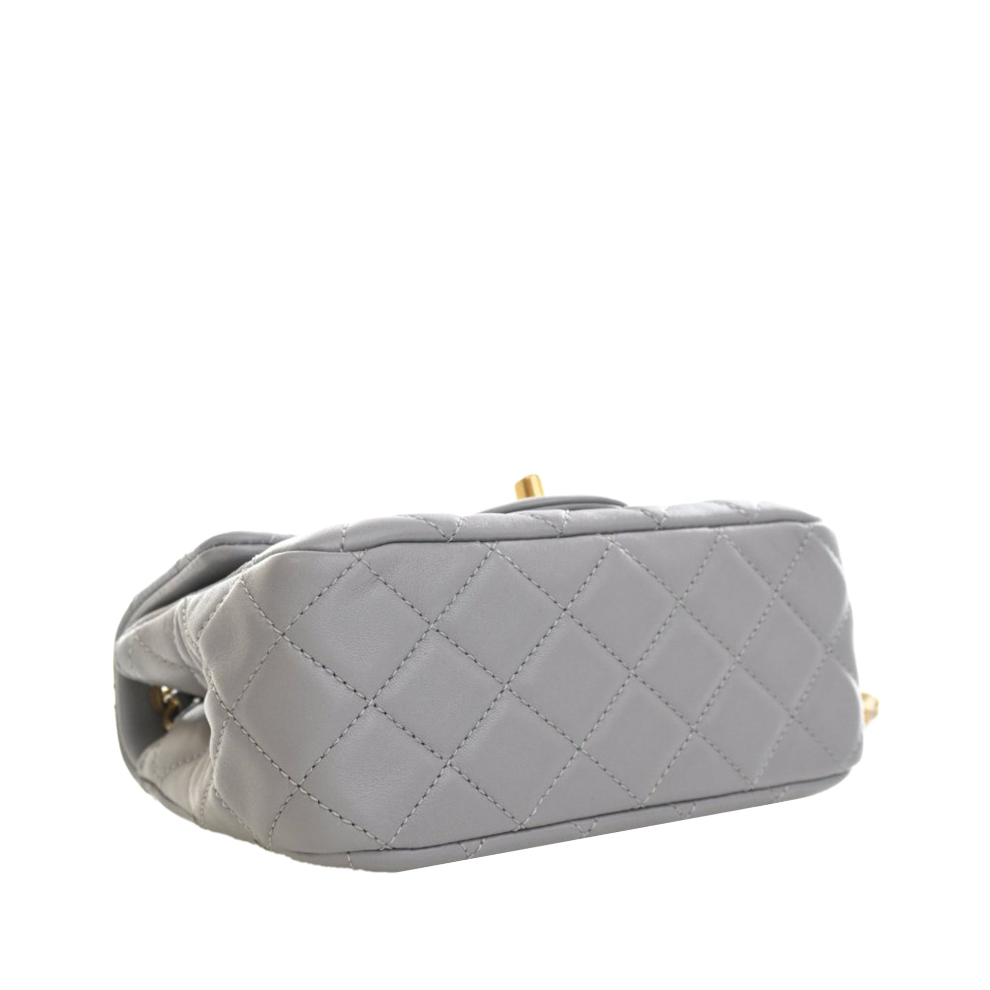 Chanel Mini Square Classic Lambskin Pearl Crush Single Flap