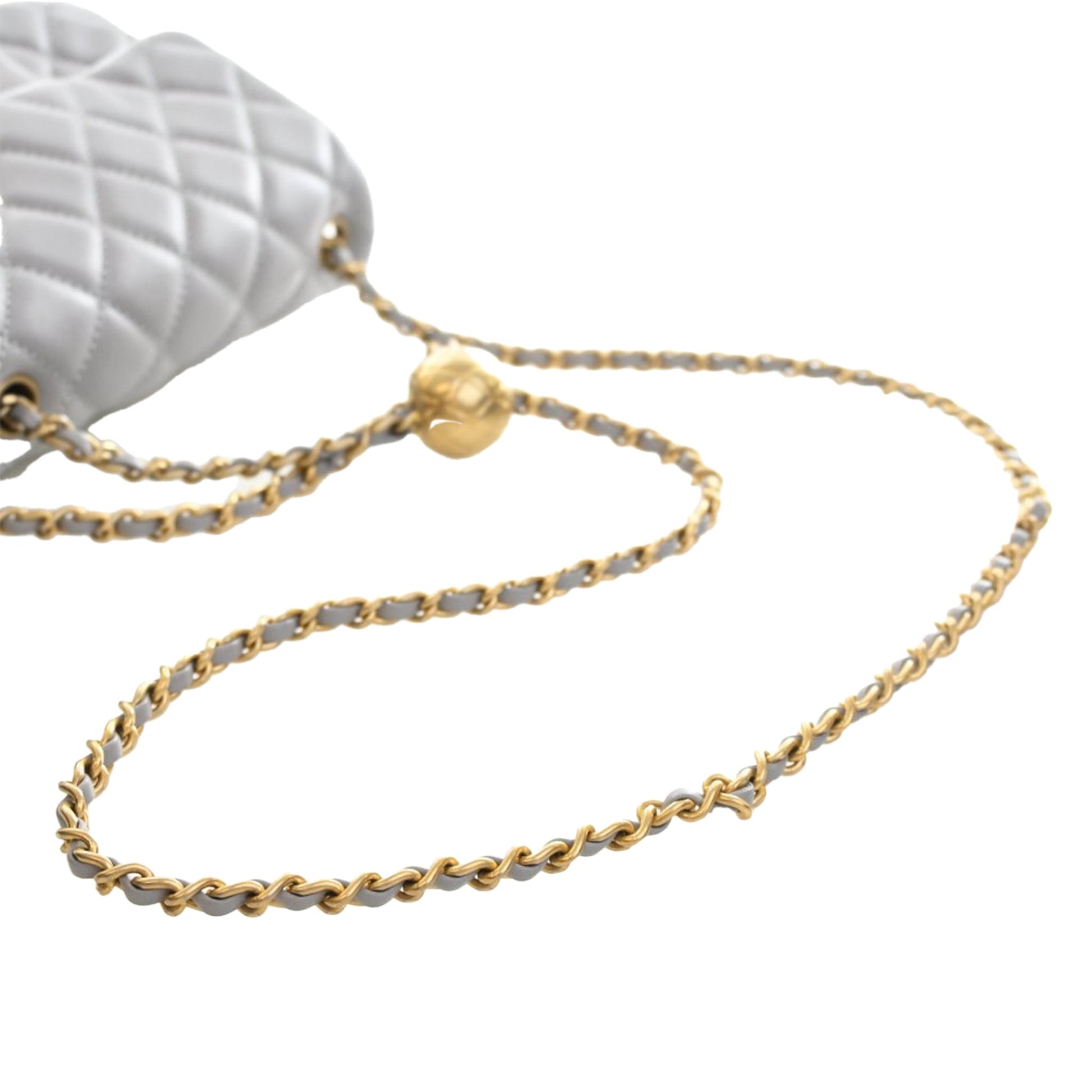 Chanel Mini Square Classic Lambskin Pearl Crush Single Flap