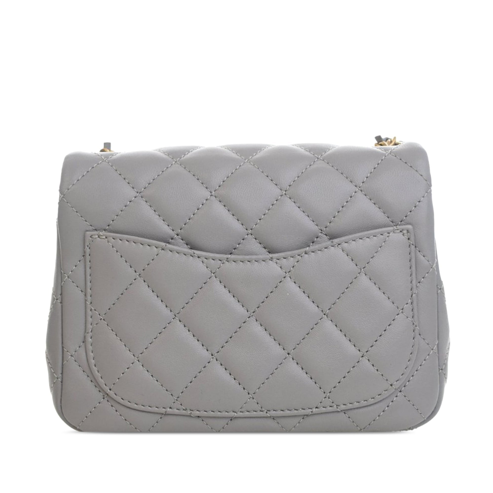 Chanel Mini Square Classic Lambskin Pearl Crush Single Flap