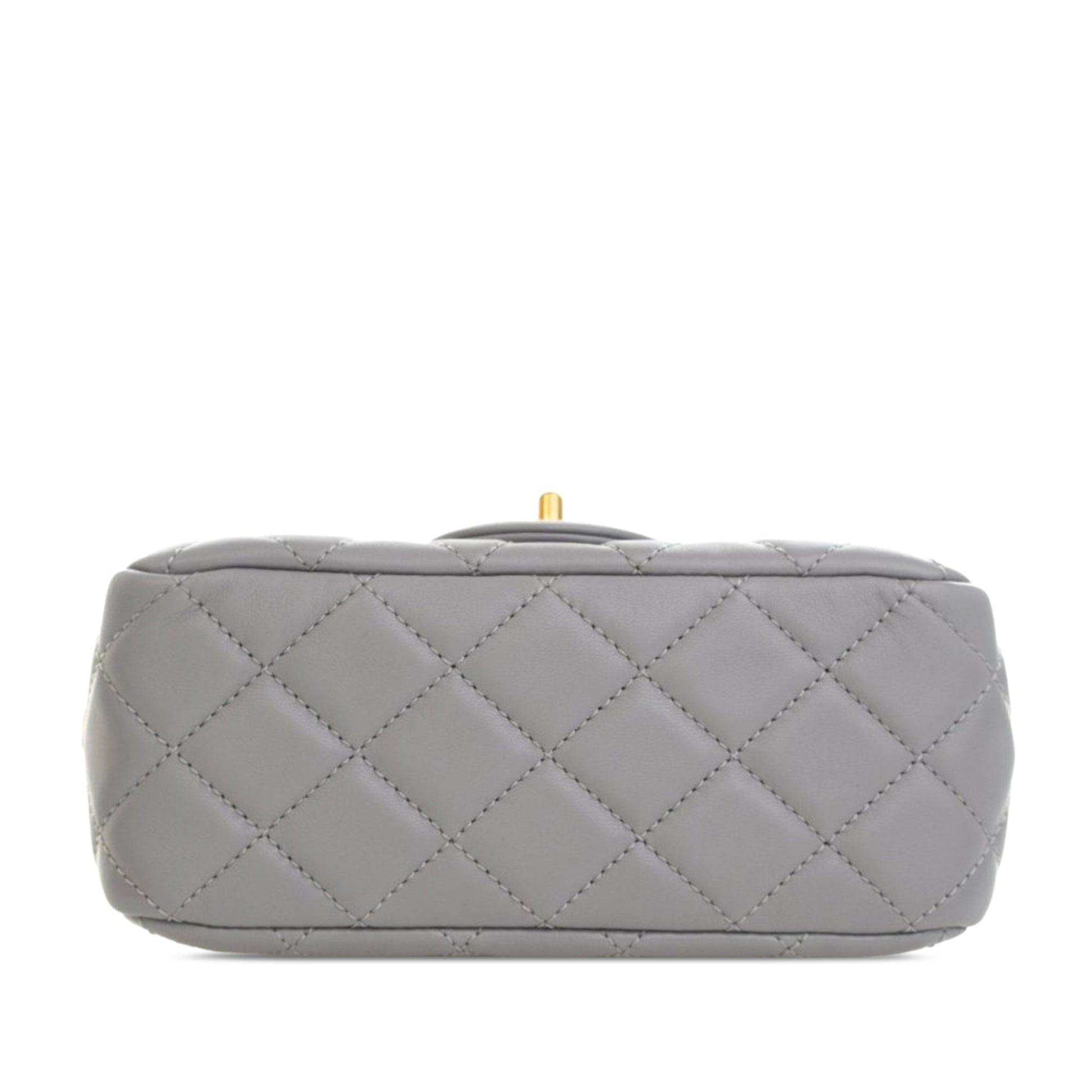 Chanel Mini Square Classic Lambskin Pearl Crush Single Flap