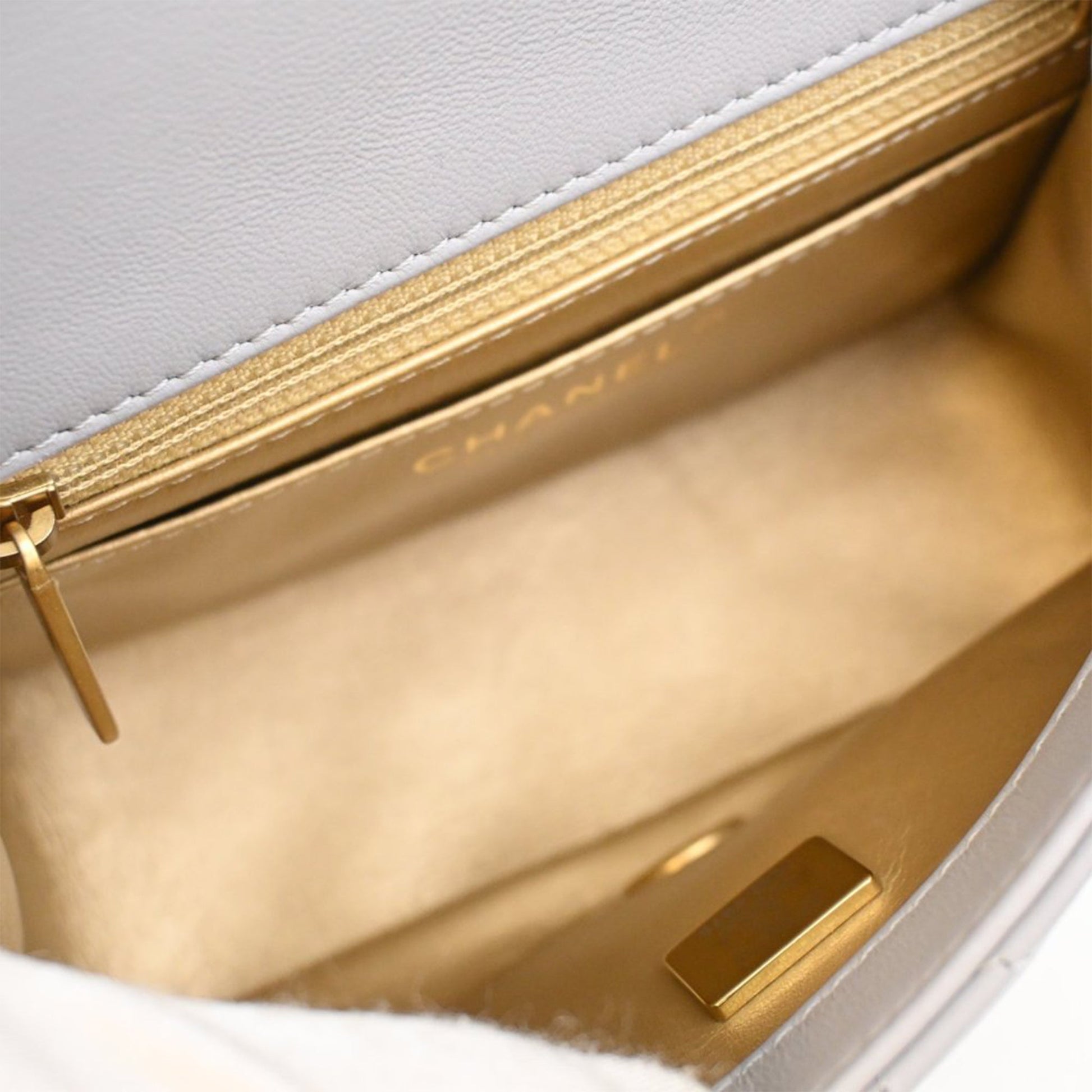 Chanel Mini Square Classic Lambskin Pearl Crush Single Flap