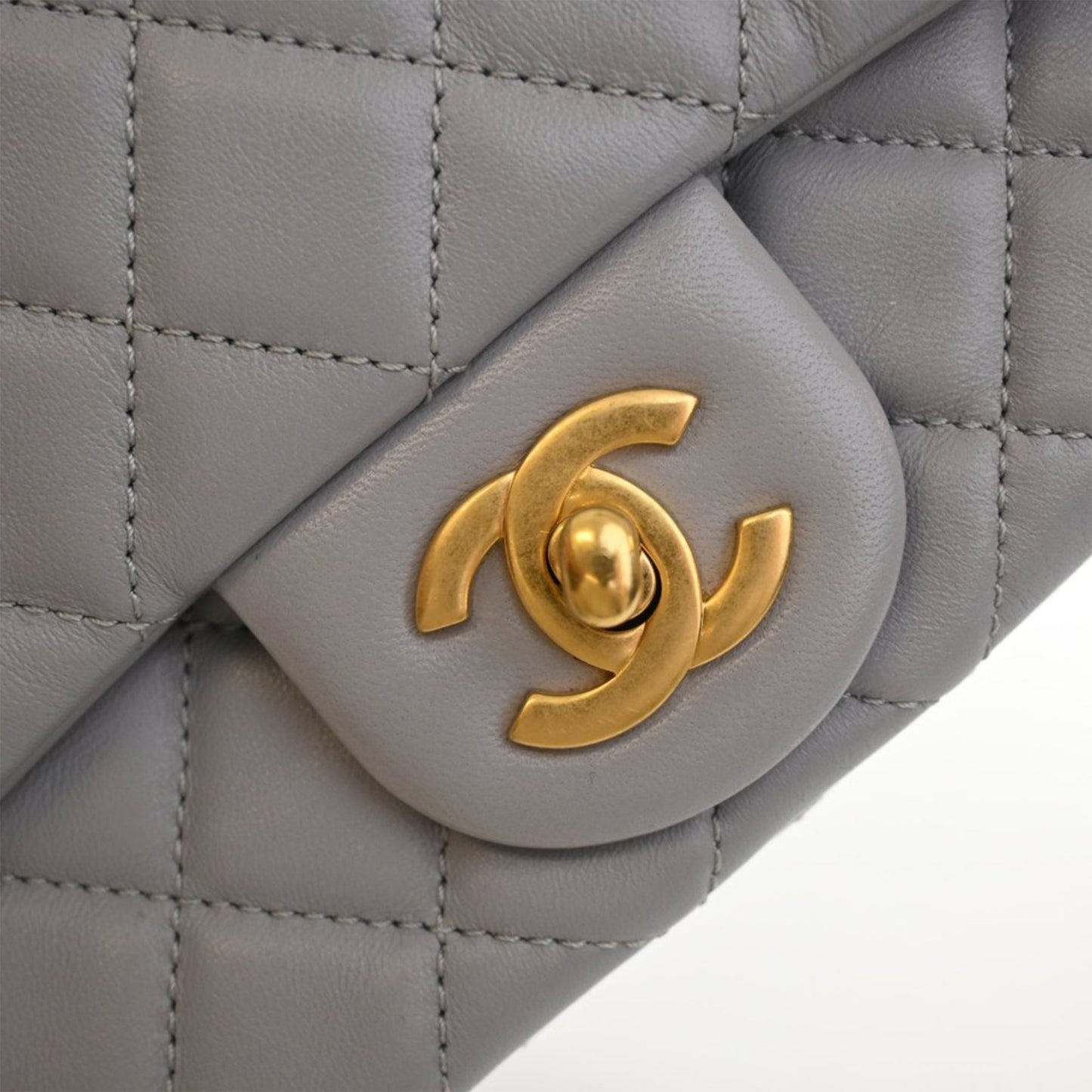 Chanel Mini Square Classic Lambskin Pearl Crush Single Flap
