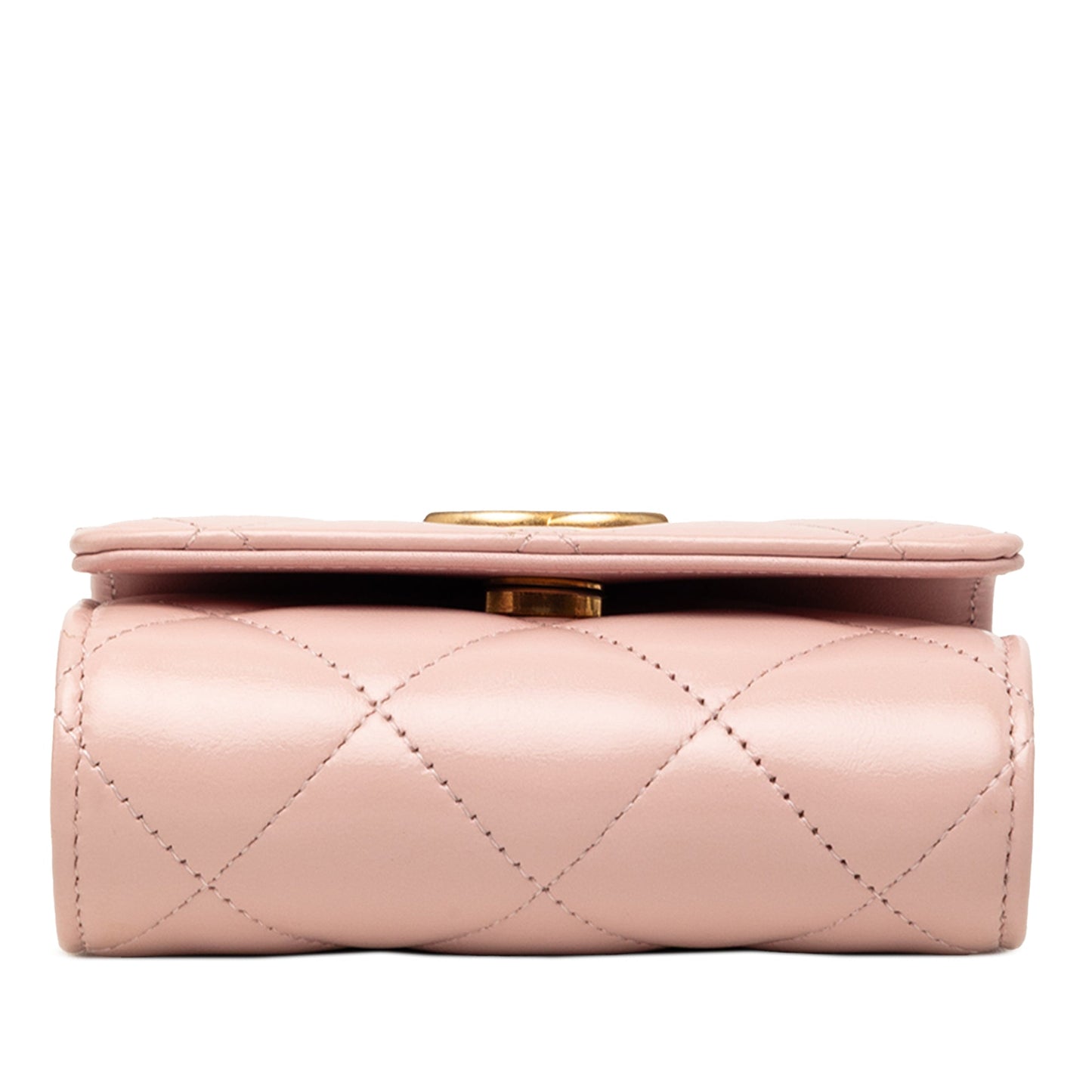 Chanel CC Quilted Lambskin Medallion Clutch With Chain