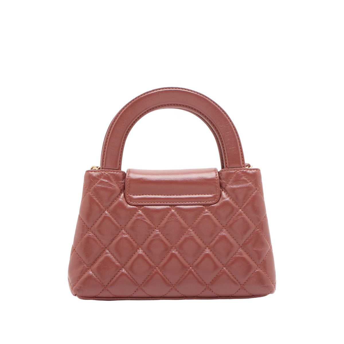 Chanel Mini Shiny Aged Calfskin Kelly Shopper Bag — Brown