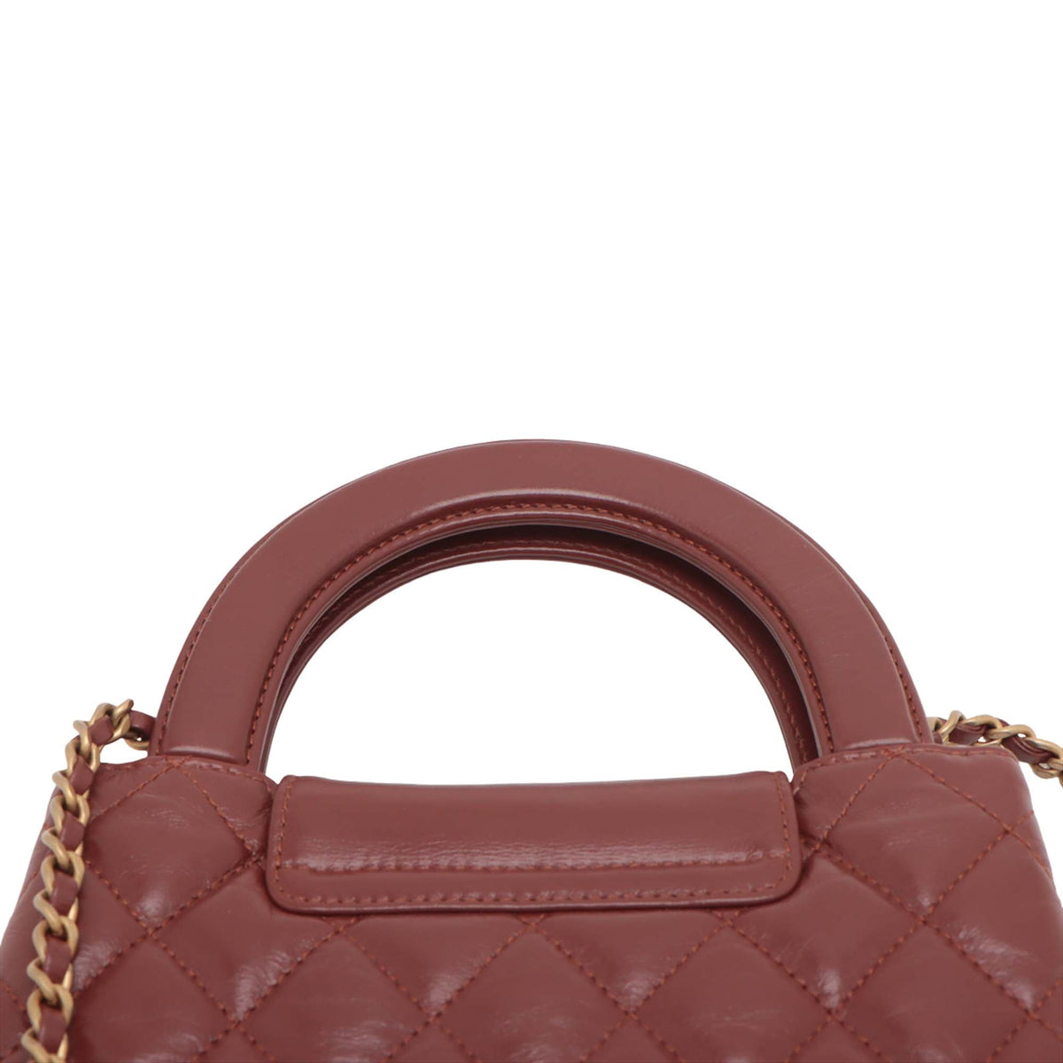 Chanel Mini Shiny Aged Calfskin Kelly Shopper Bag — Brown