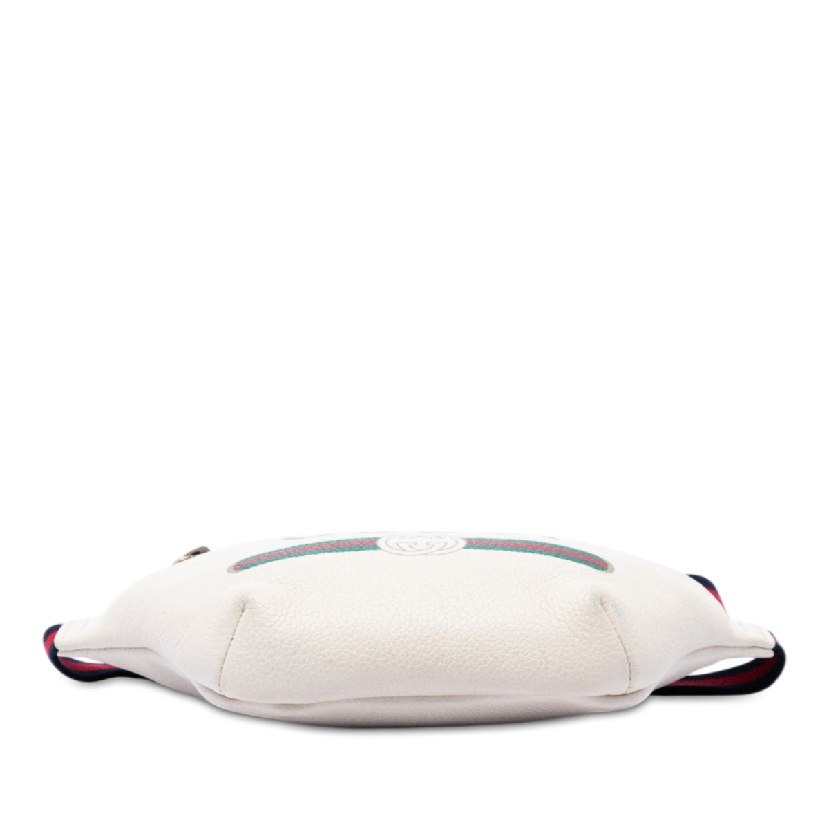 Gucci Small Grained Calfskin Web Logo Belt Bag — White