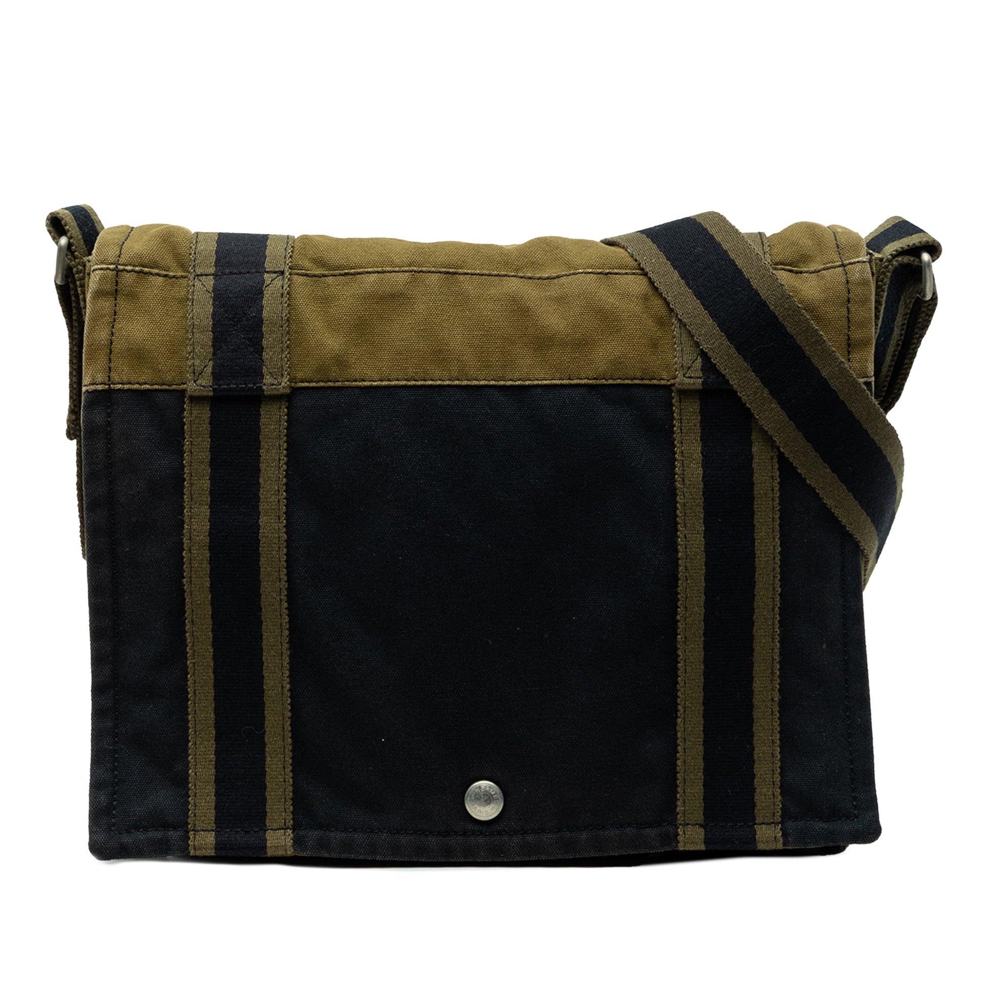 Hermès Bicolor Canvas Fourre Tout Besace MM