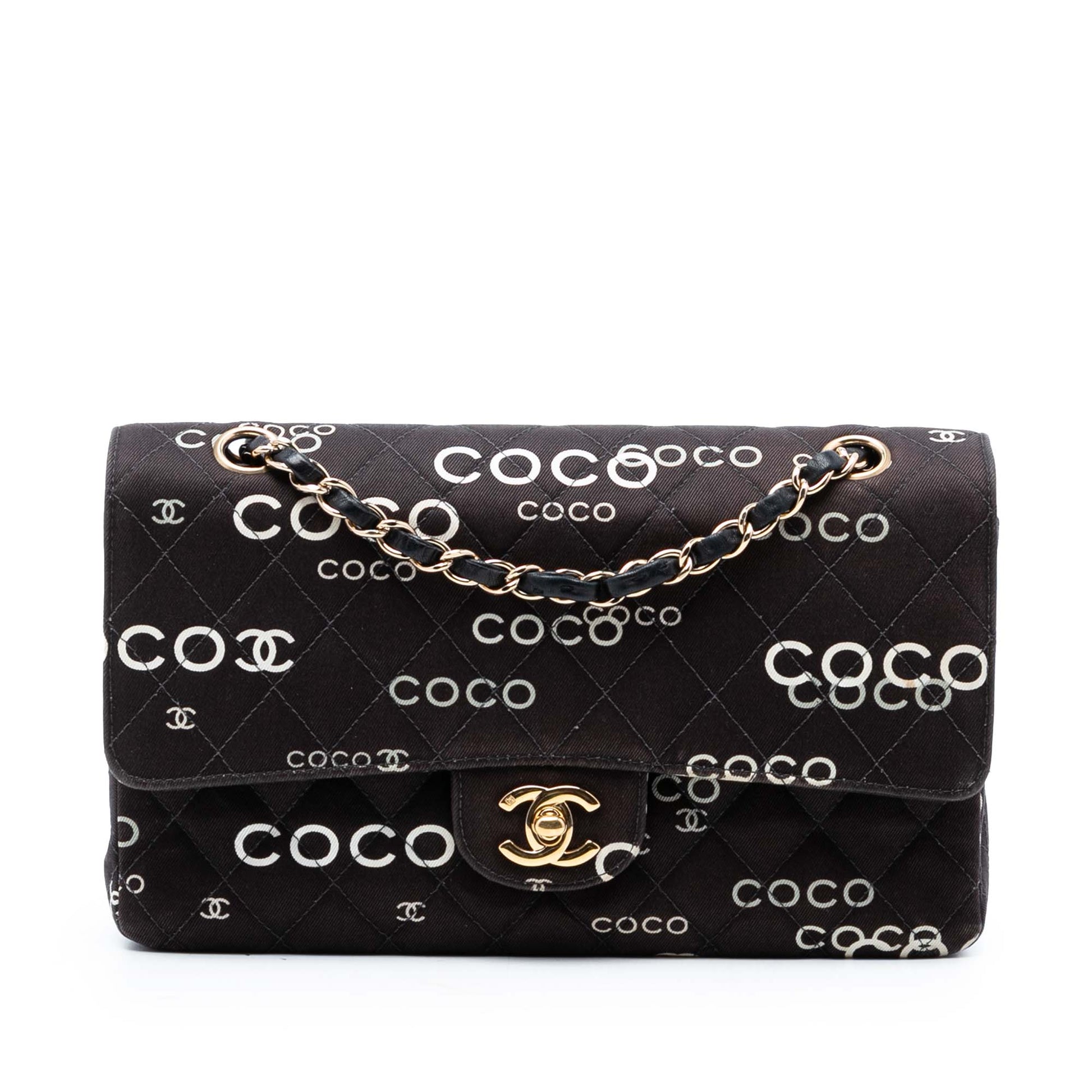 Chanel Medium Classic Canvas Coco Print Double Flap