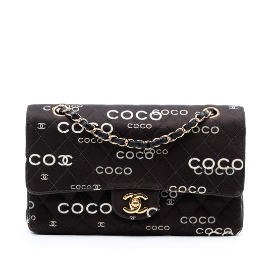 Chanel Medium Classic Canvas Coco Print Double Flap