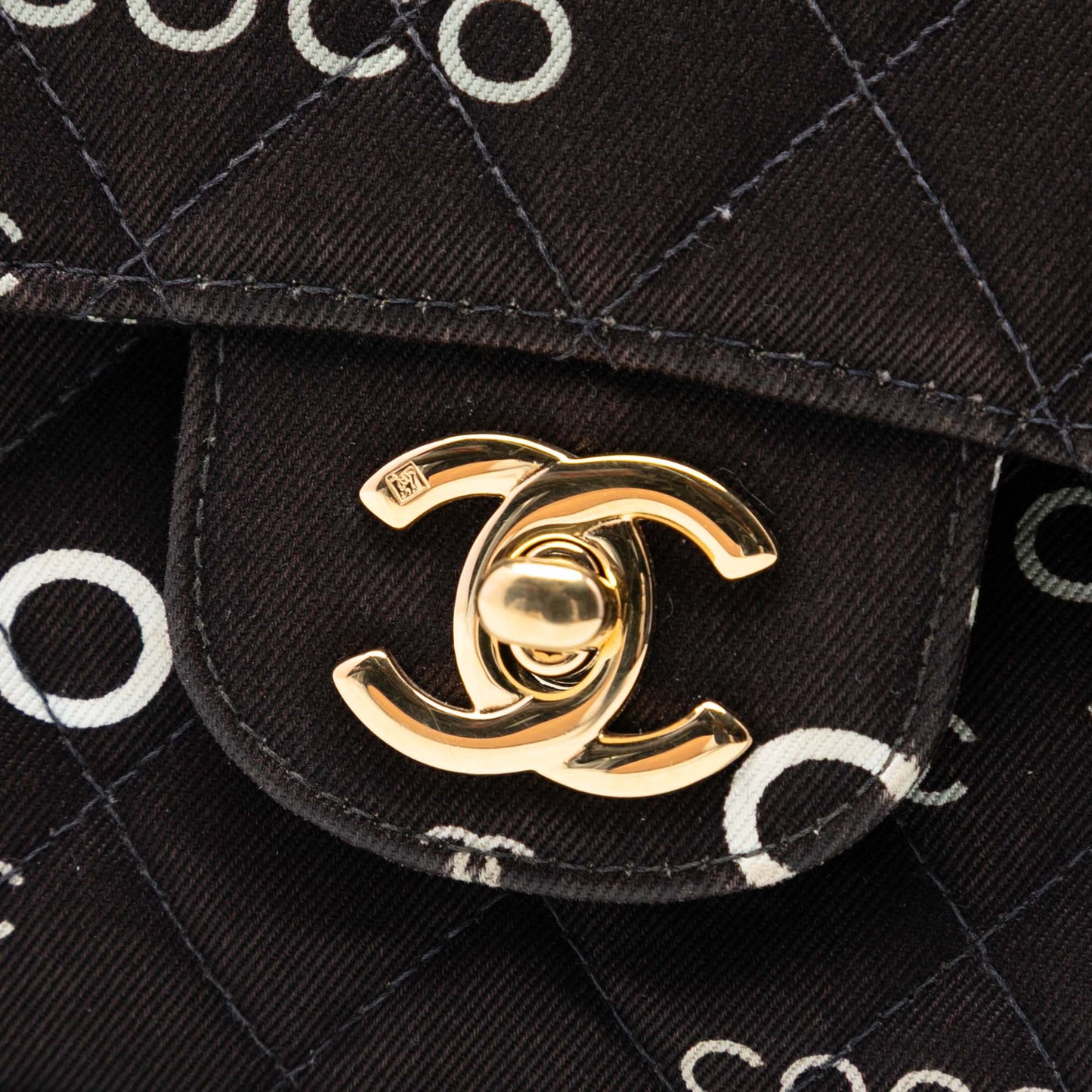 Chanel Medium Classic Canvas Coco Print Double Flap