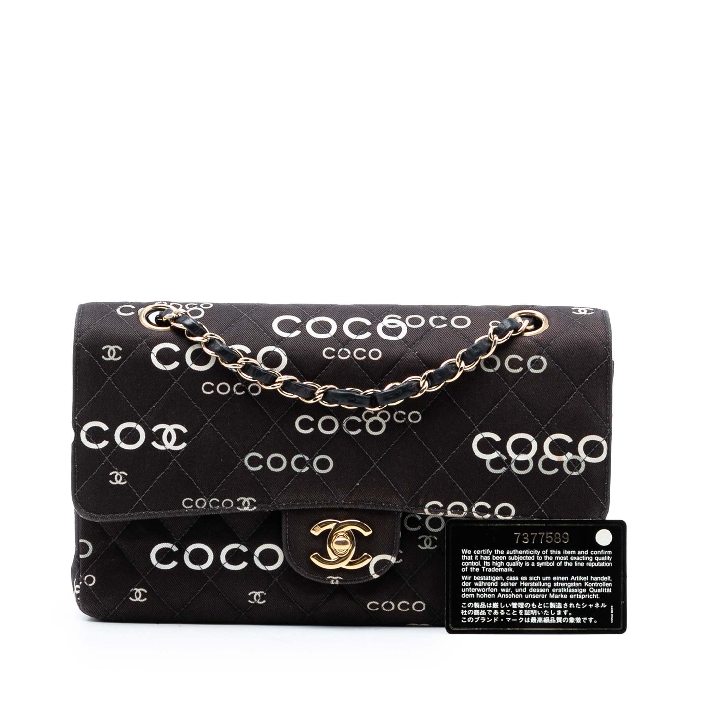 Chanel Medium Classic Canvas Coco Print Double Flap
