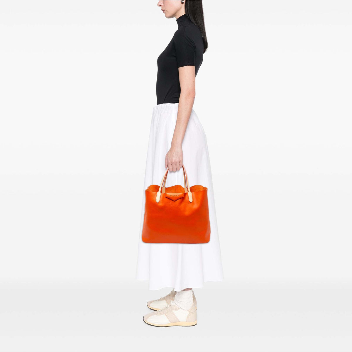 Givenchy Large Leather Antigona Shopper Tote — Orange