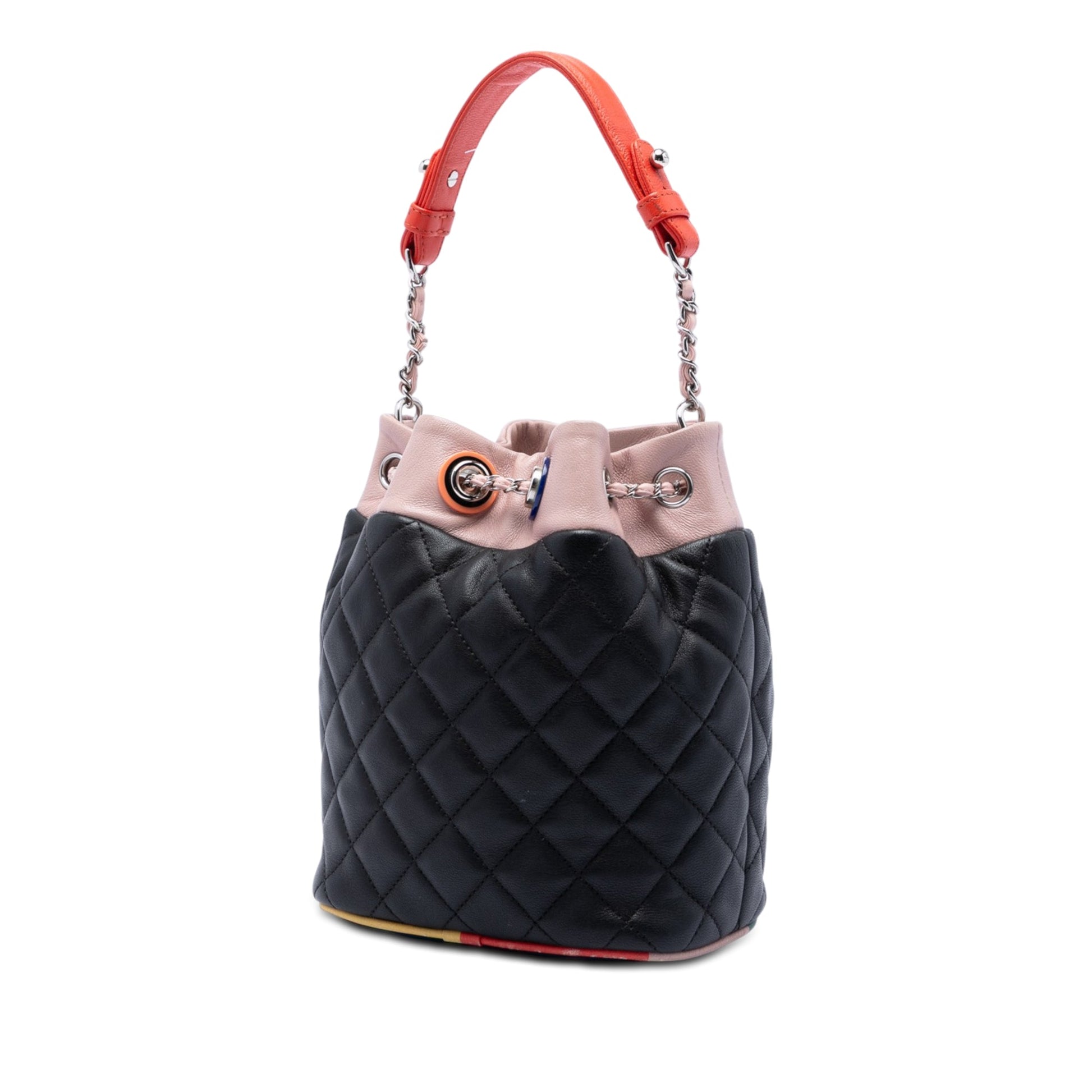 Chanel CC Multicolor Quilted Lambskin Cuba Drawstring Bucket Bag