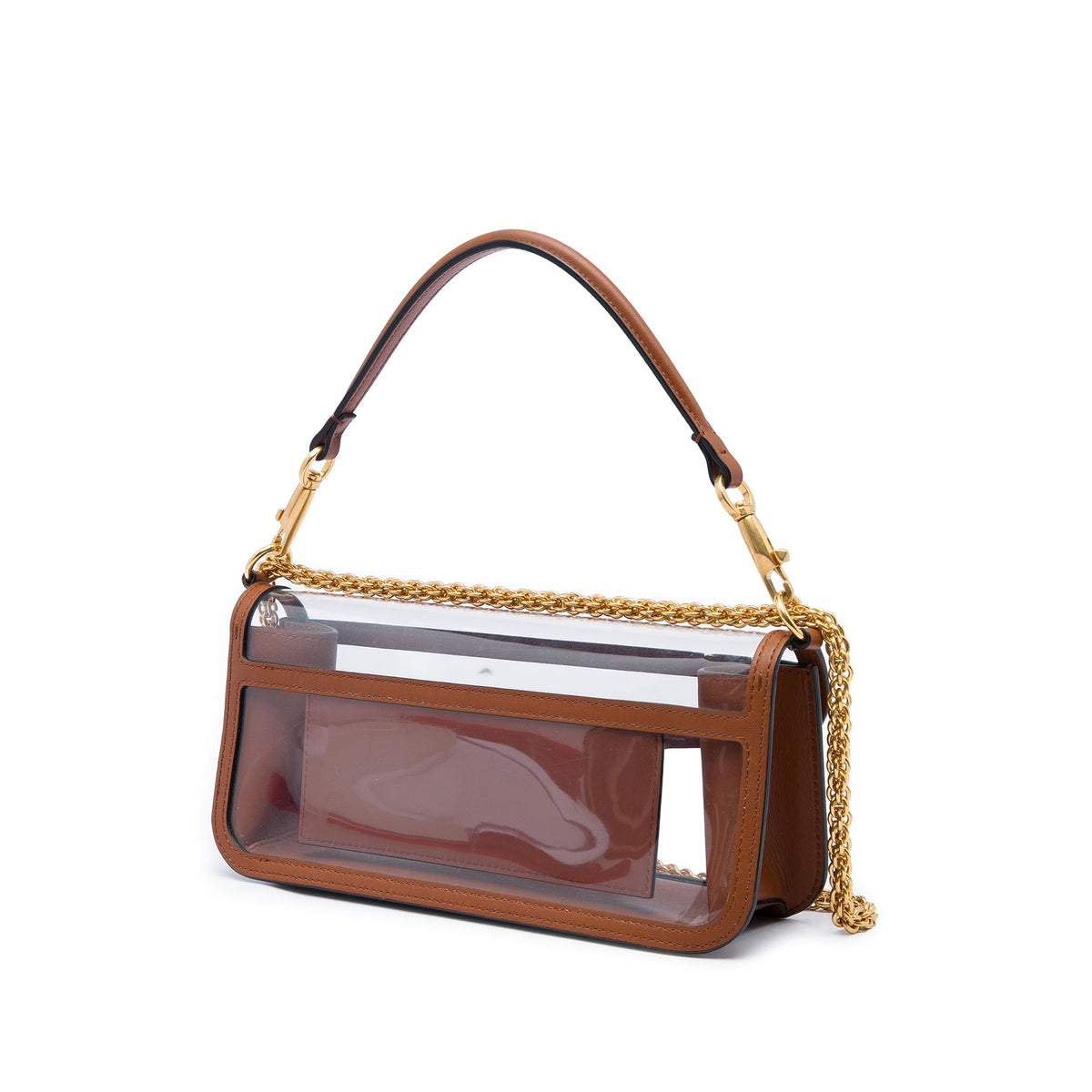 Valentino PVC VLogo Loco Satchel — Brown