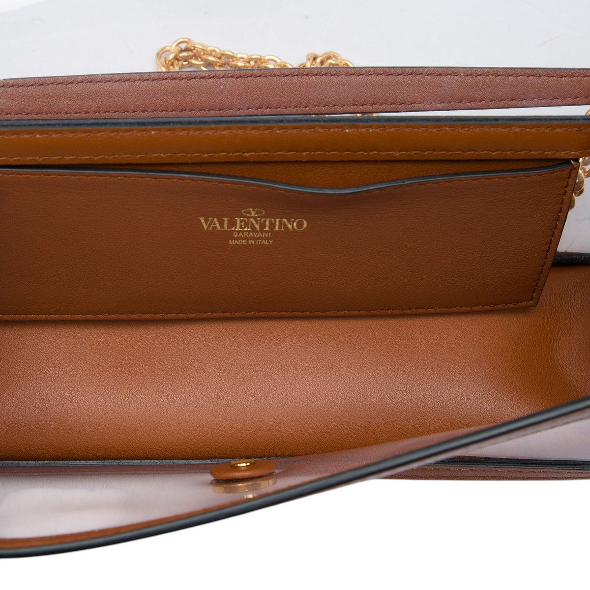 Valentino PVC VLogo Loco Satchel — Brown