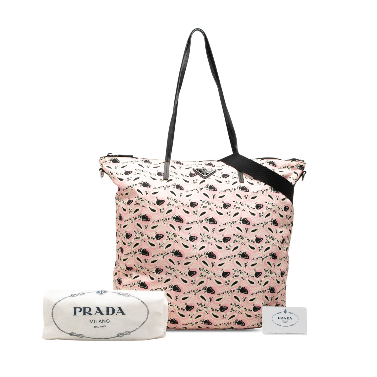 Prada Tessuto Stampato Tote — Pink