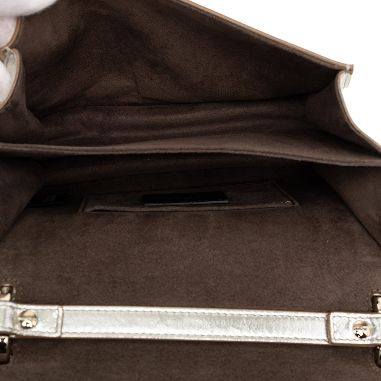 Fendi Mini Scalloped Metallic Leather and Pearls Kan I Crossbody