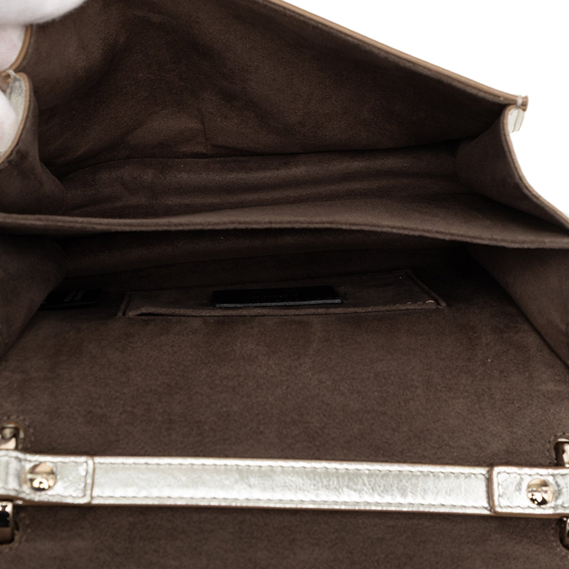 Fendi Mini Scalloped Metallic Leather and Pearls Kan I Crossbody