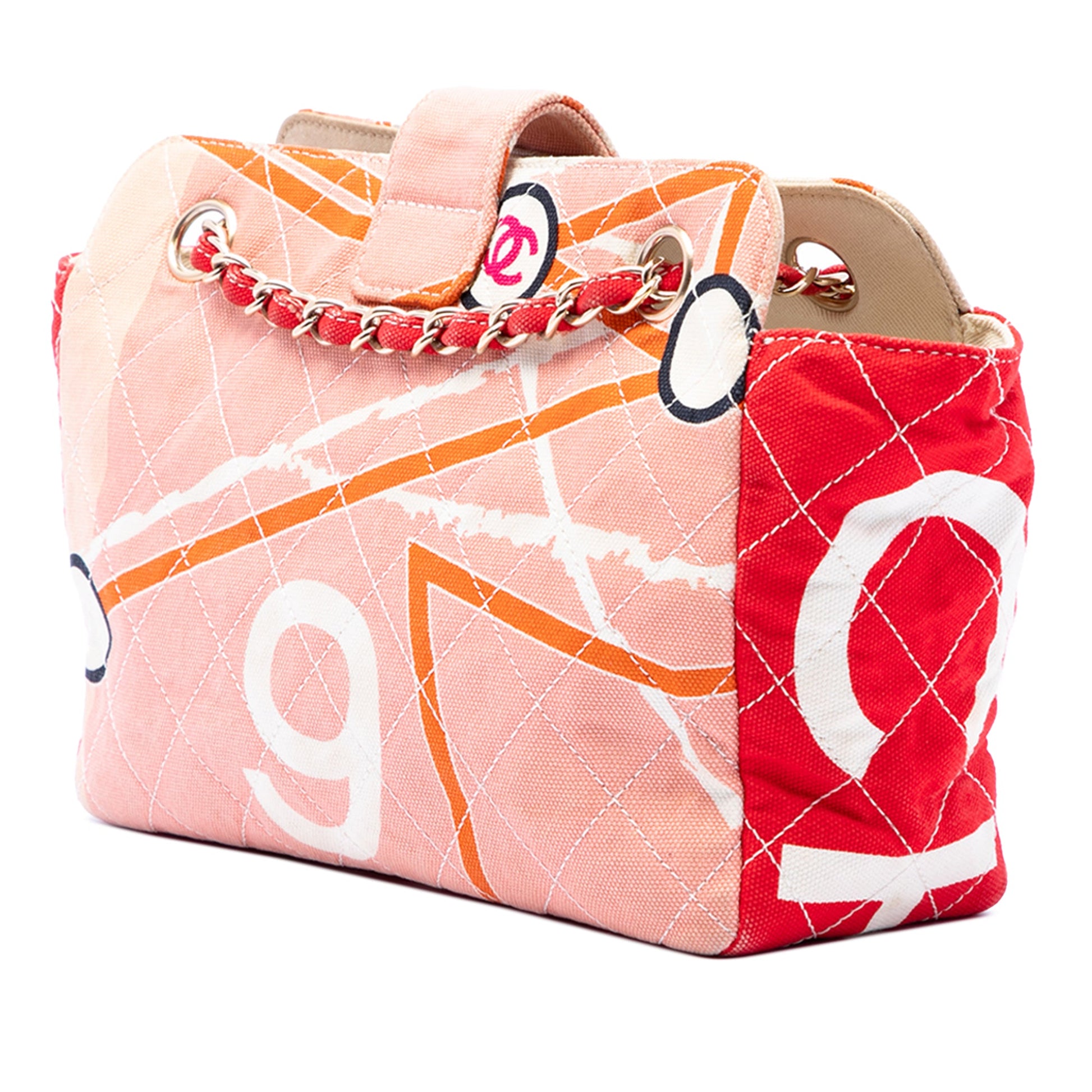 Chanel CC Quilted Printed Canvas and Sequins Arc De Triomphe Shoulder Bag