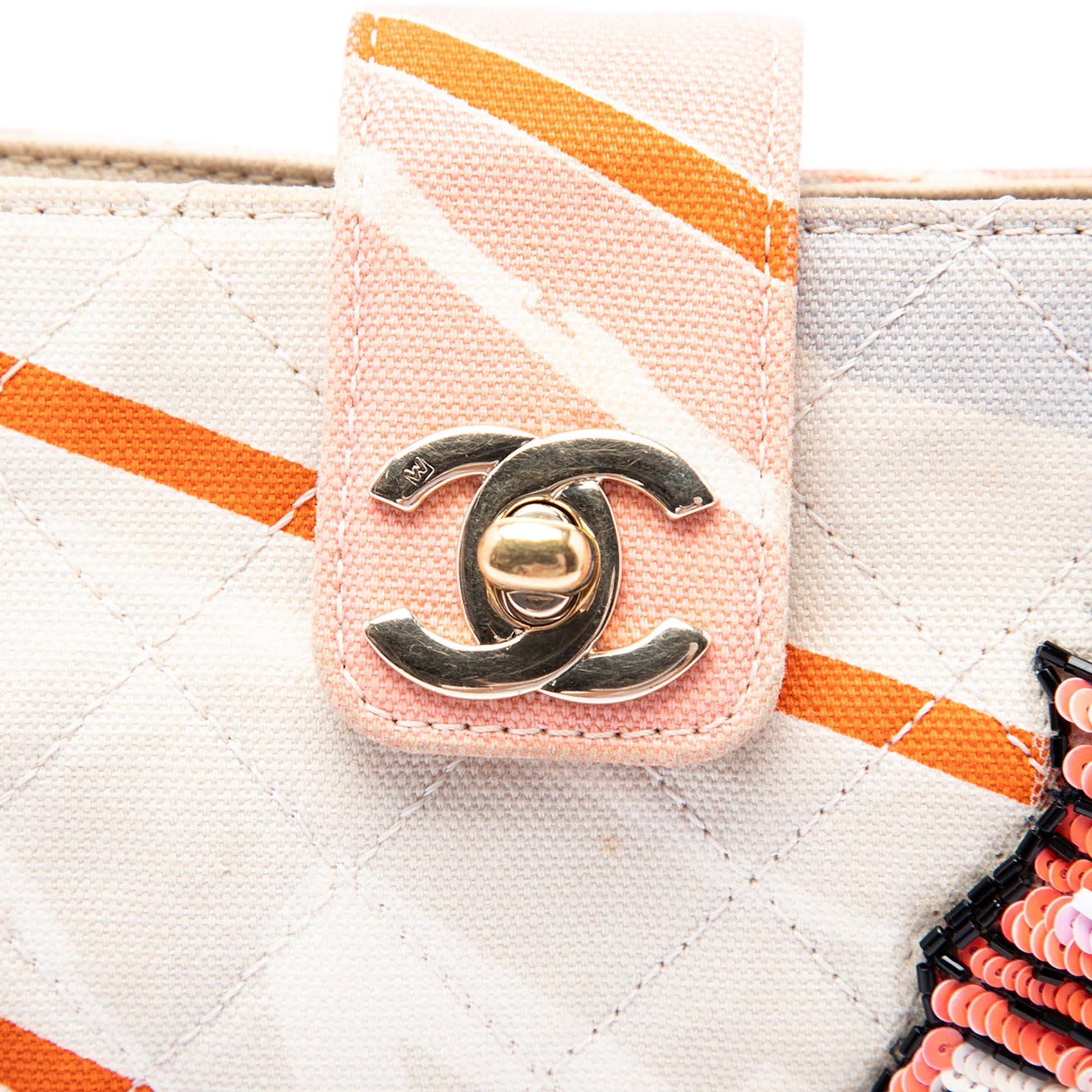 Chanel CC Quilted Printed Canvas and Sequins Arc De Triomphe Shoulder Bag