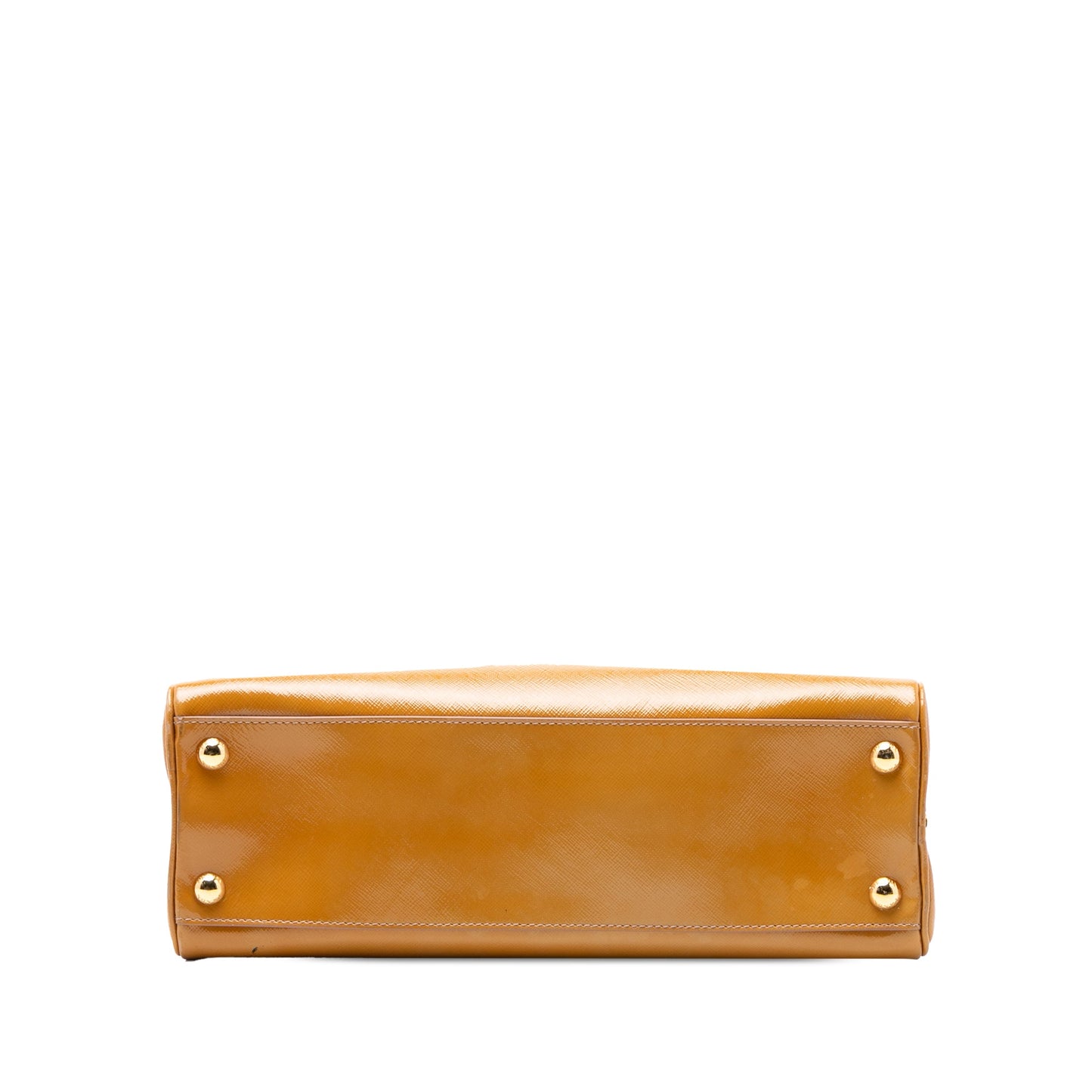 Prada Saffiano Vernice Pyramid Frame Handbag