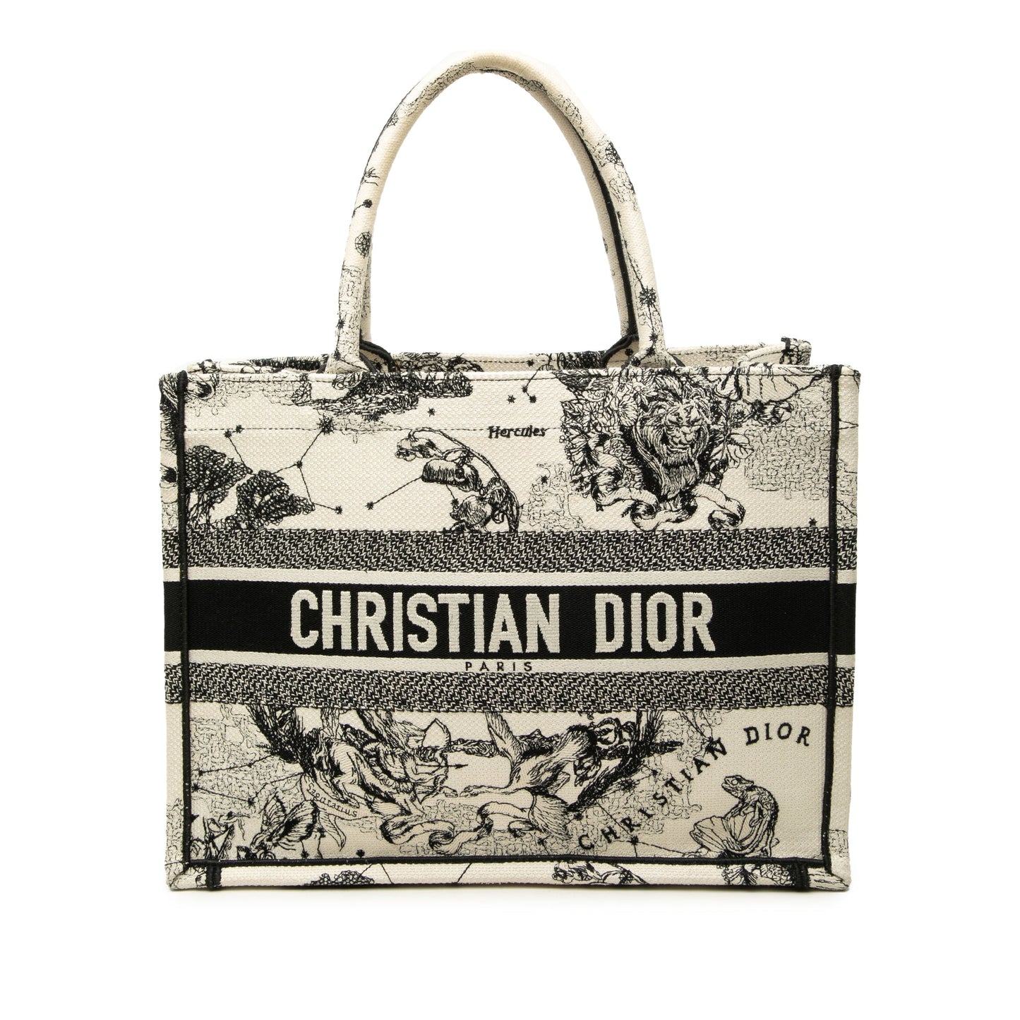Dior Medium Canvas Embroidered Zodiac Toile De Jouy Book Tote