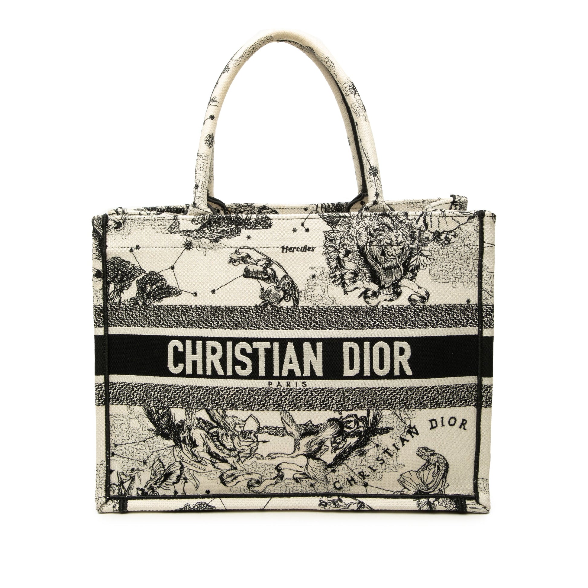 Dior Medium Canvas Embroidered Zodiac Toile De Jouy Book Tote
