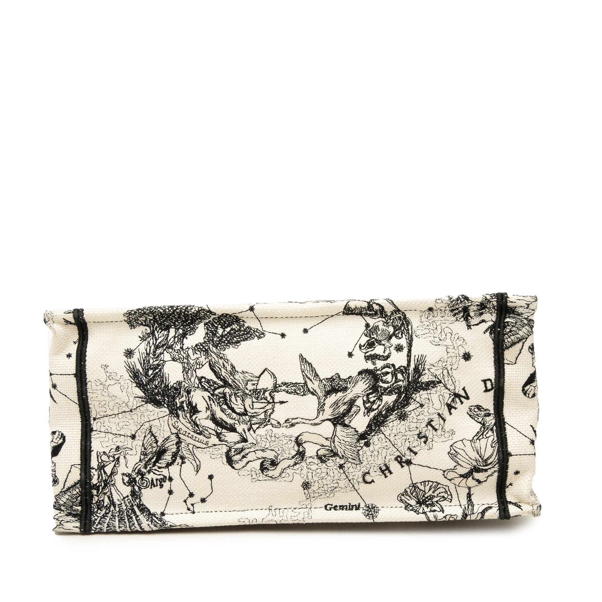 Dior Medium Canvas Embroidered Zodiac Toile De Jouy Book Tote