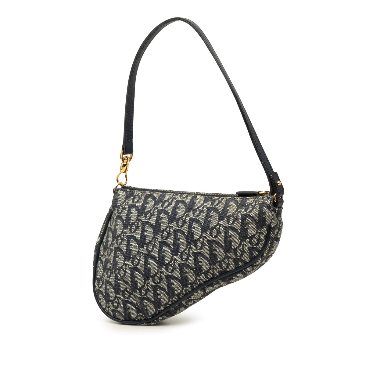 Dior Mini Diorissimo Canvas Saddle Pochette — Blue
