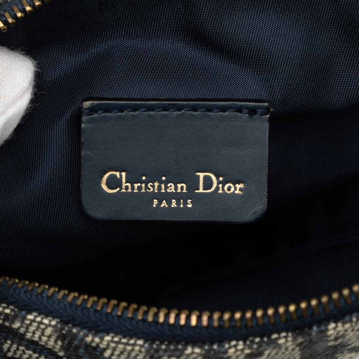 Dior Mini Diorissimo Canvas Saddle Pochette — Blue