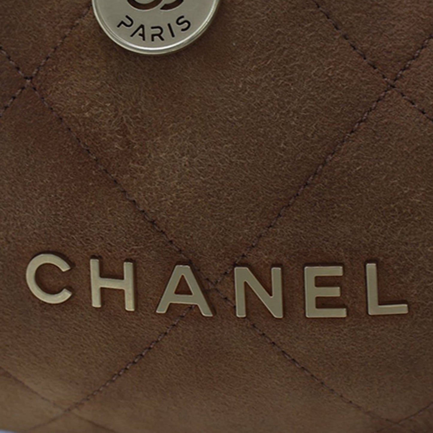 Chanel Large Quilted Suede 22 Hobo with Shearling Trim