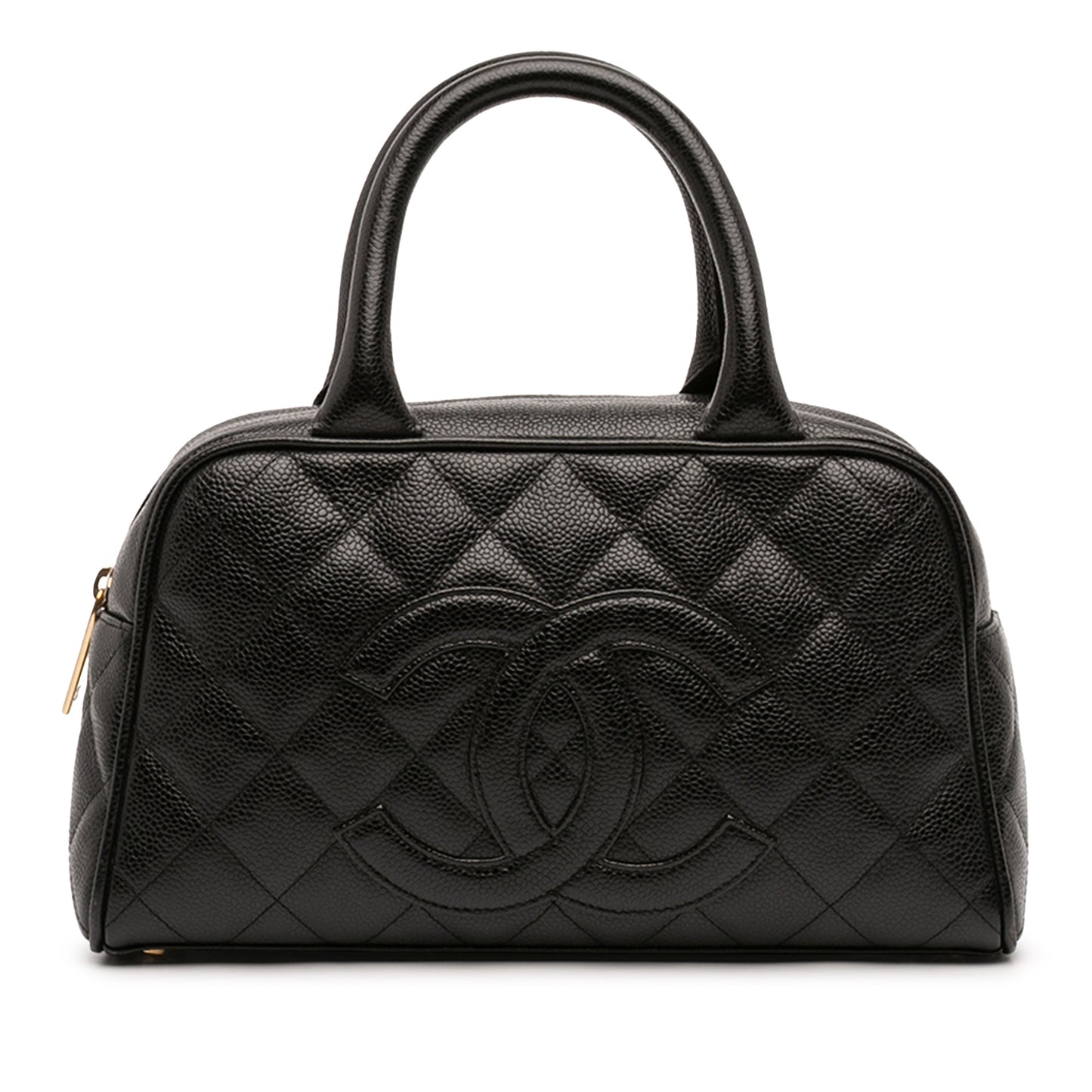 Chanel CC Quilted Caviar Bowling Bag