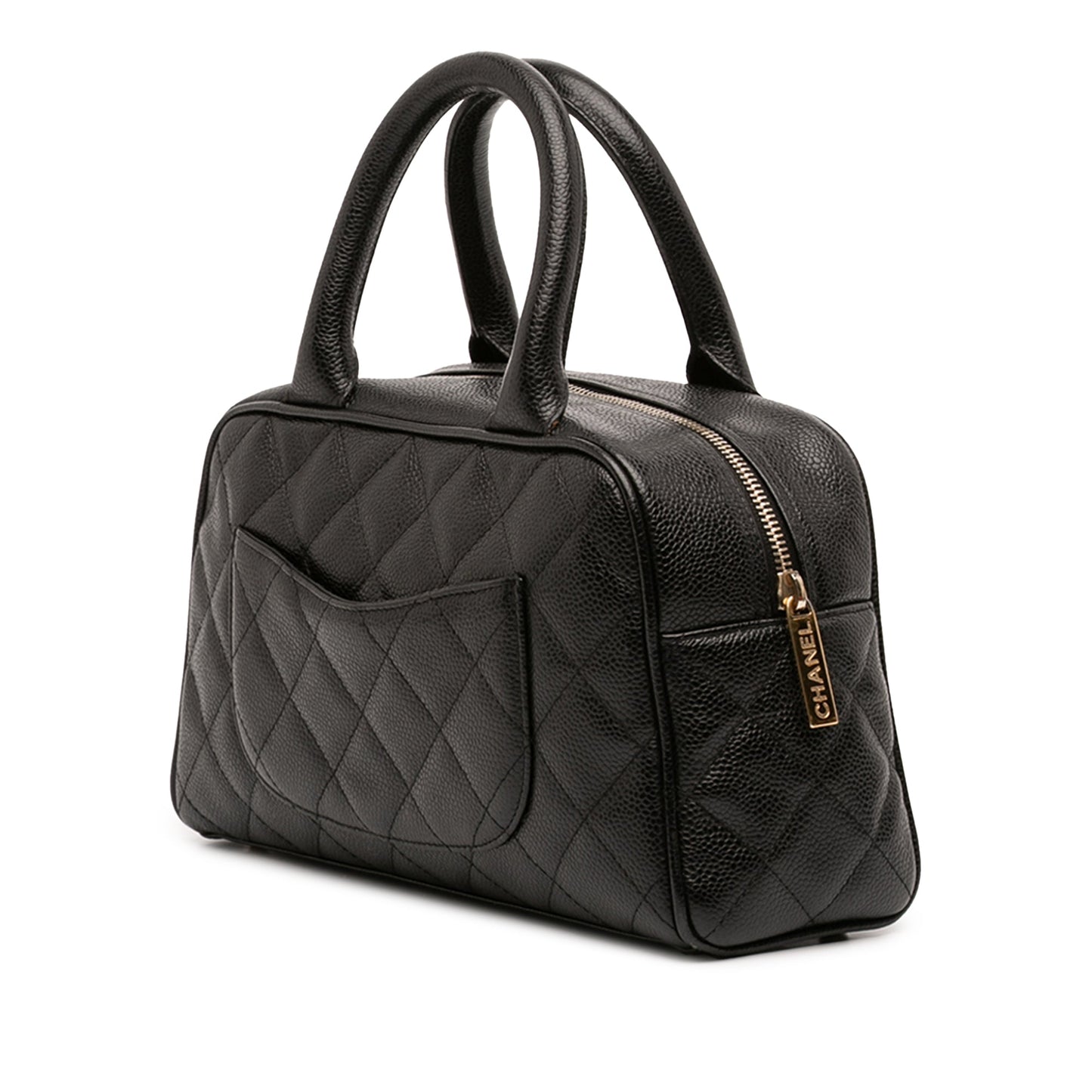 Chanel CC Quilted Caviar Bowling Bag