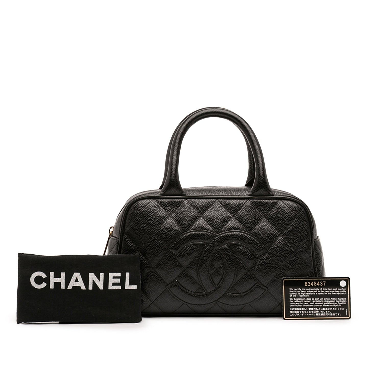 Chanel CC Quilted Caviar Bowling Bag