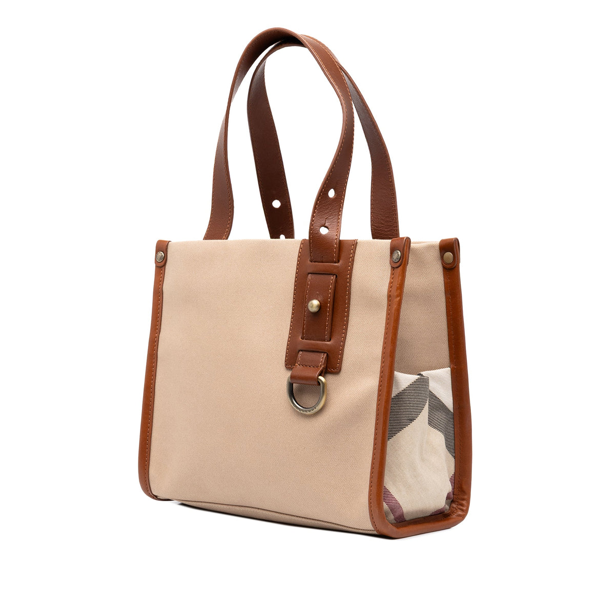 Burberry Canvas Handbag — Beige