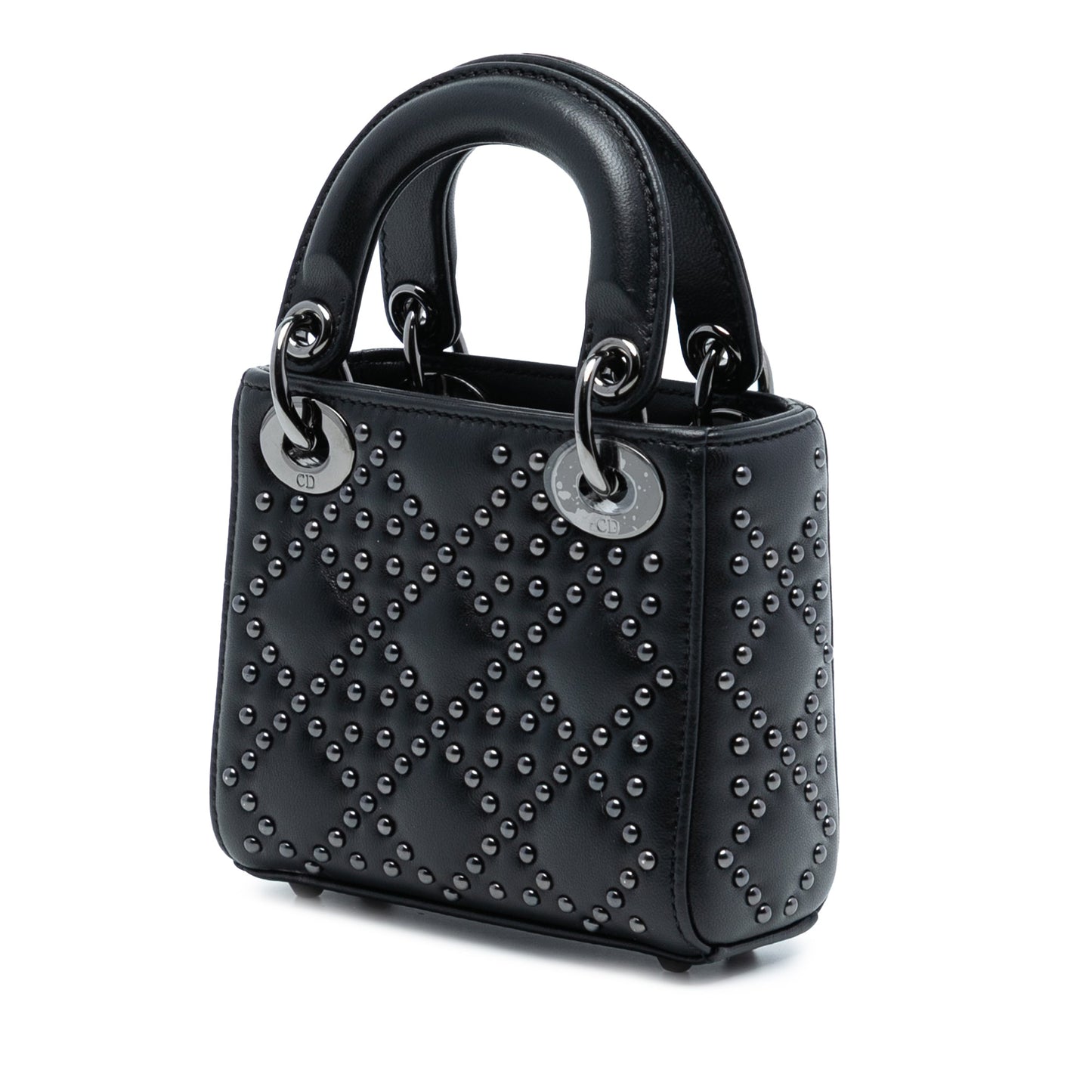 Dior Micro Lambskin Cannage Studded Supple Lady Dior