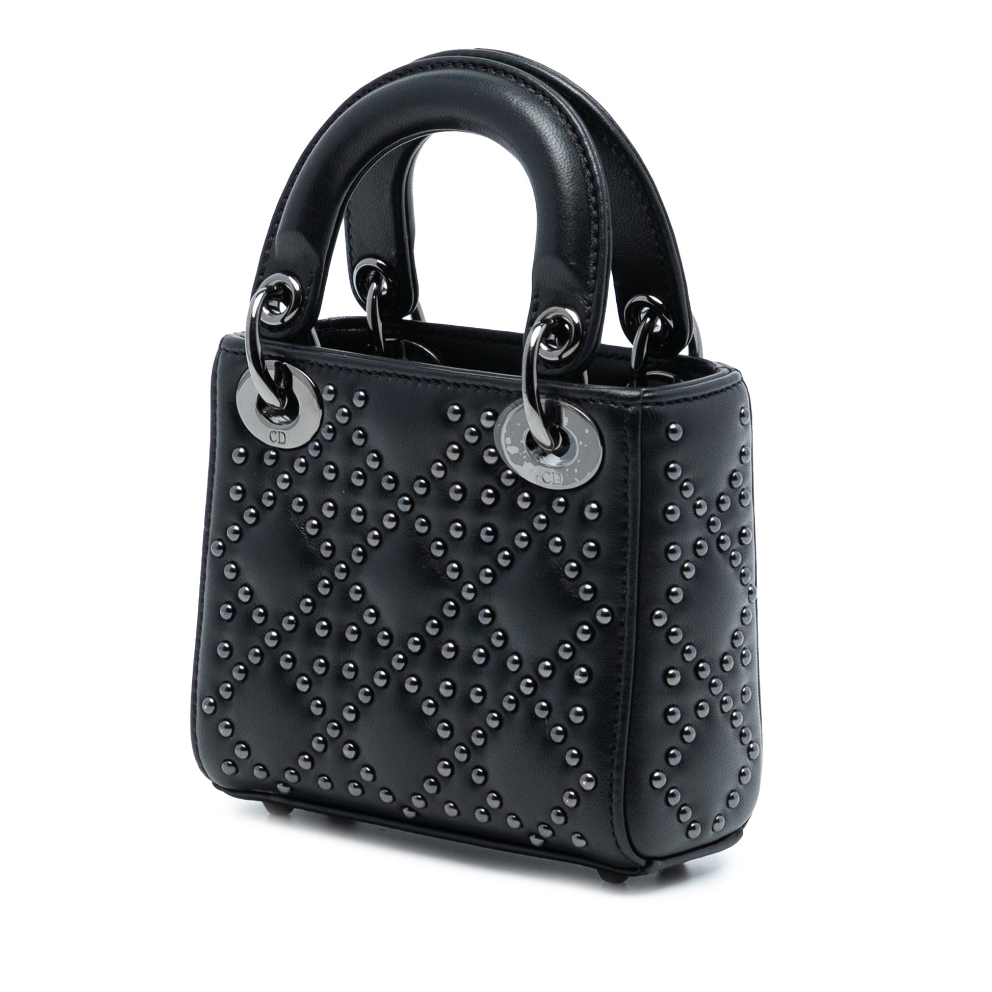 Dior Micro Lambskin Cannage Studded Supple Lady Dior