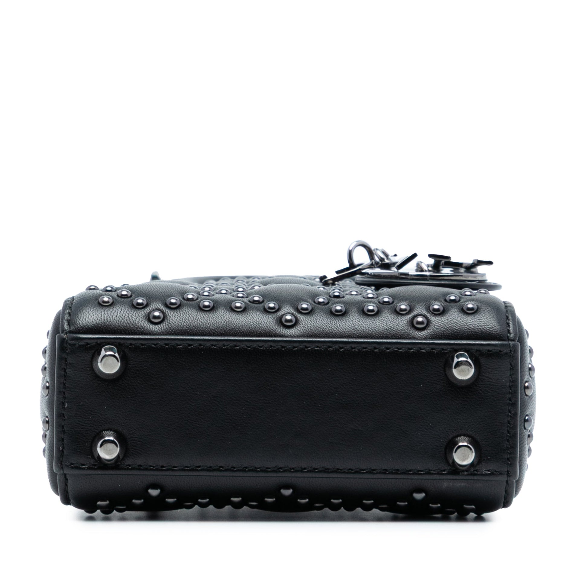 Dior Micro Lambskin Cannage Studded Supple Lady Dior