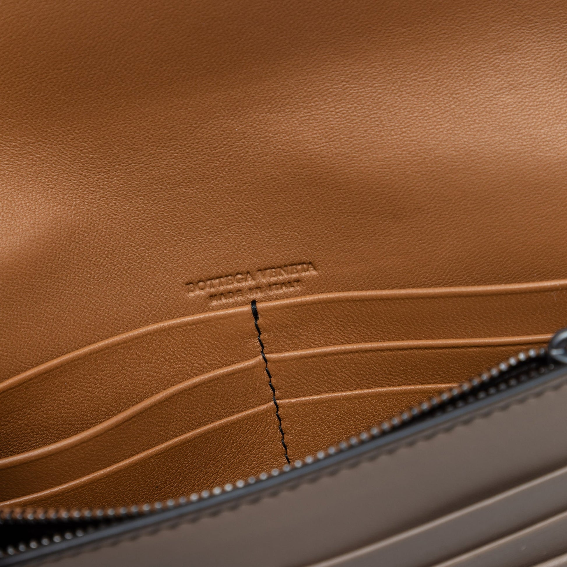 Bottega Veneta Bicolor Leather Wallet on Chain