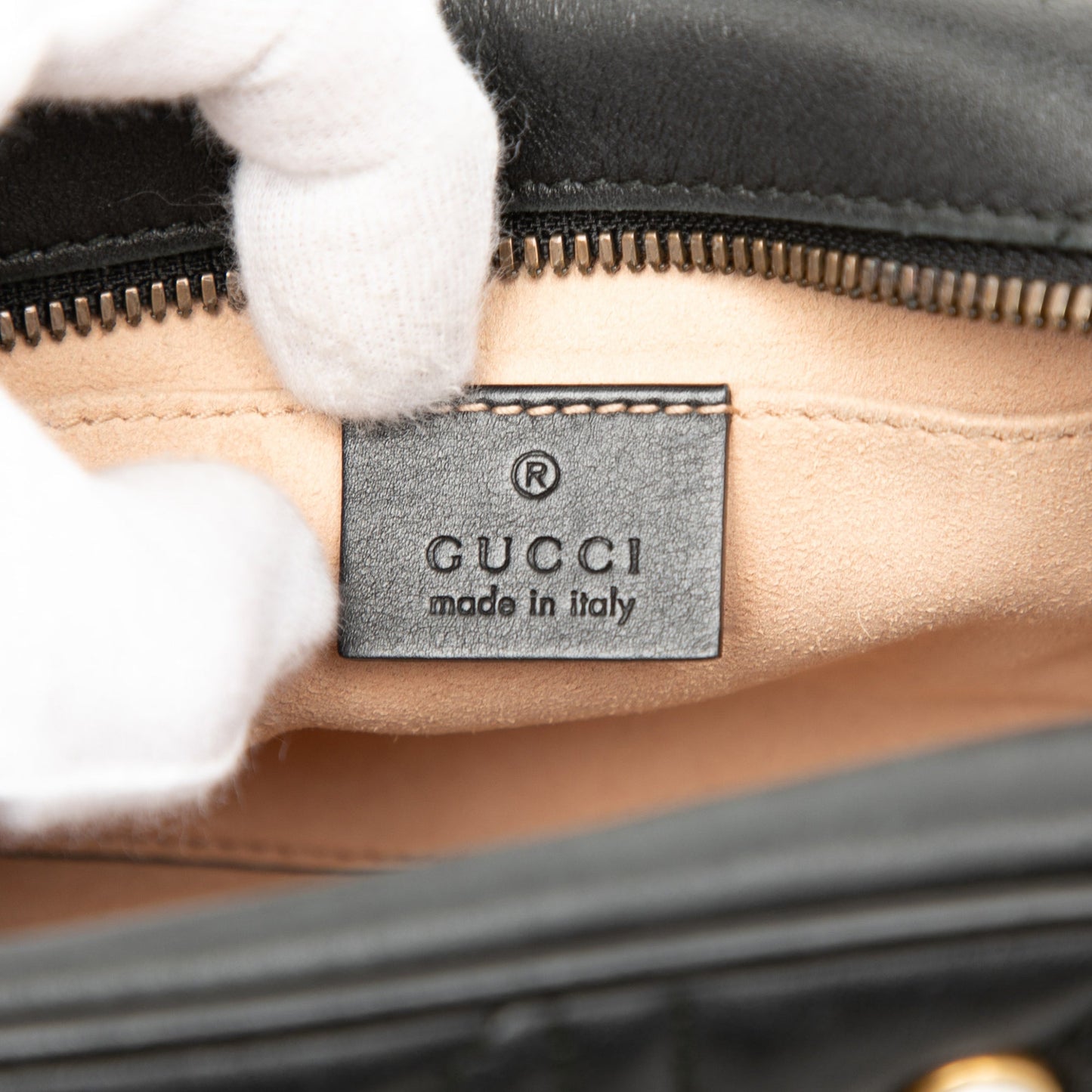 Gucci Small GG Marmont Matelasse Leather Pearl Studded Crossbody