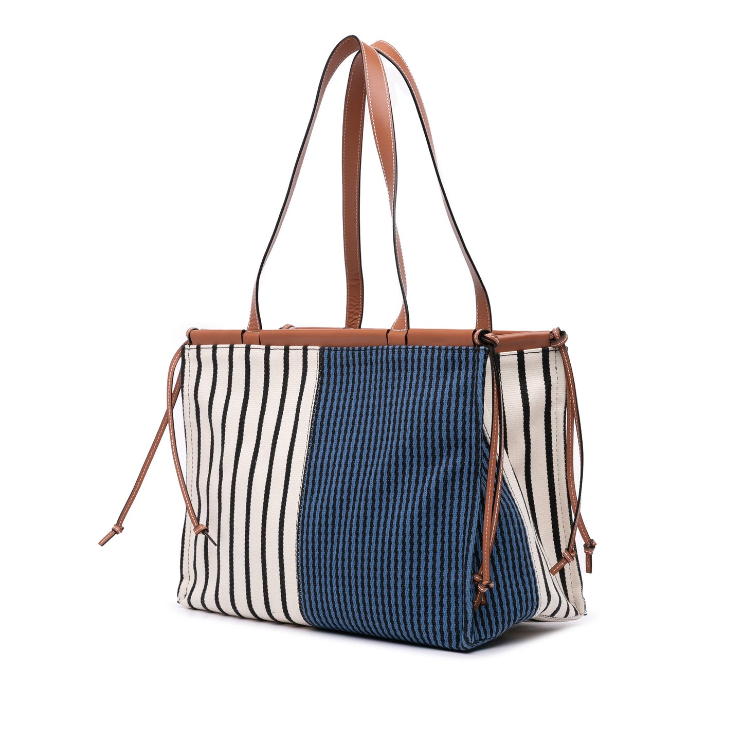 LOEWE Paulas Ibiza Large Canvas Stripes Cushion Tote