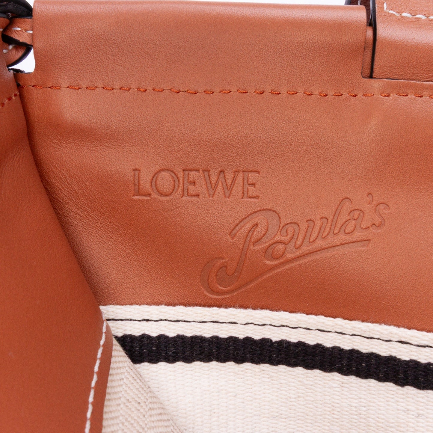 LOEWE Paulas Ibiza Large Canvas Stripes Cushion Tote